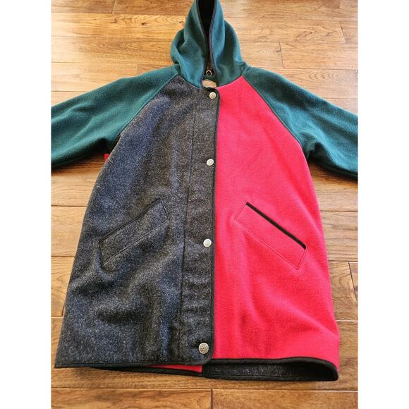 Woolrich 1980's Vintage Wool Colorblock Coat Women's Size M Made in USA - Picture 12 of 13